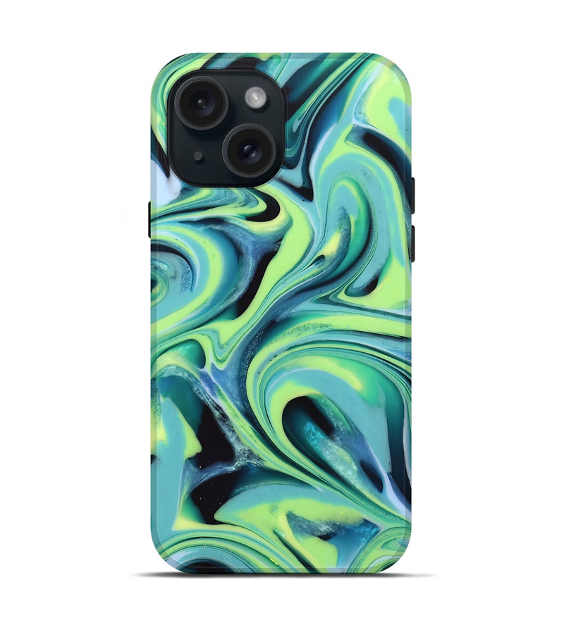 iPhone 15 ResinArt Live Edge Phone Case - Jo (Green, 746024)