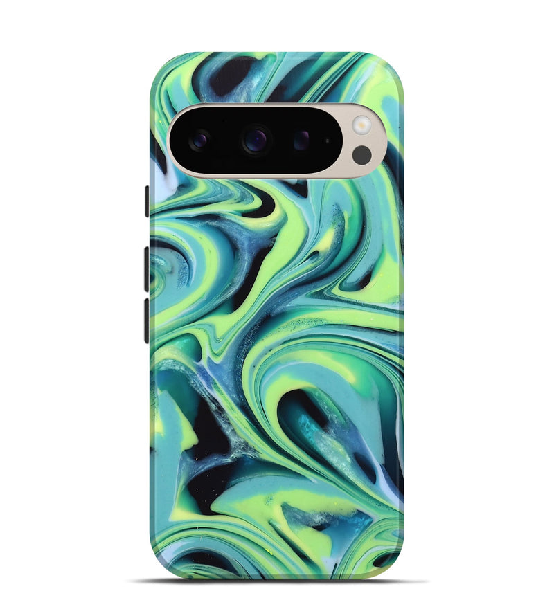 Pixel 9 ResinArt Live Edge Phone Case - Jo (Green, 746024)