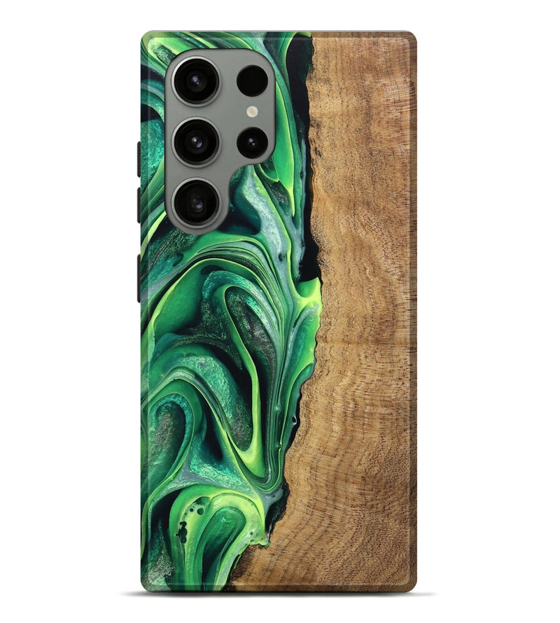 Galaxy S23 Ultra Wood Live Edge Phone Case - Zaid (Green, 746025)