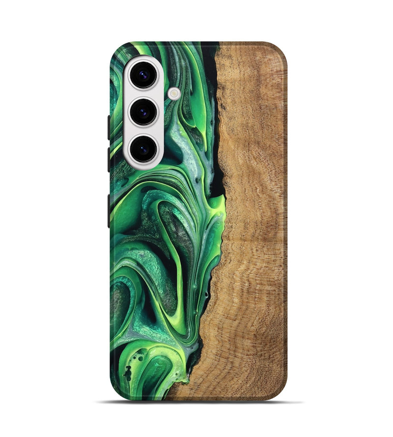 Galaxy S25 Wood Live Edge Phone Case - Zaid (Green, 746025)