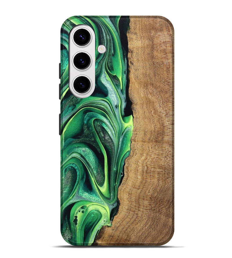 Galaxy S25 Plus Wood Live Edge Phone Case - Zaid (Green, 746025)