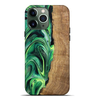 iPhone 13 Pro Max Wood Live Edge Phone Case - Zaid (Green, 746025)