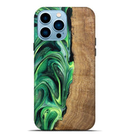 iPhone 14 Pro Max Wood Live Edge Phone Case - Zaid (Green, 746025)