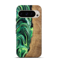 Pixel 9 Pro Wood Live Edge Phone Case - Zaid (Green, 746025)