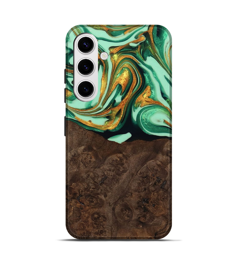 Galaxy S25 Wood Live Edge Phone Case - Saul (Green, 746026)