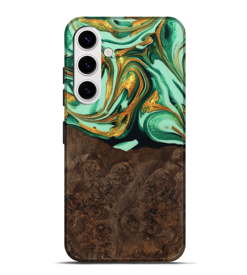 Galaxy S25 Plus Wood Live Edge Phone Case - Saul (Green, 746026)