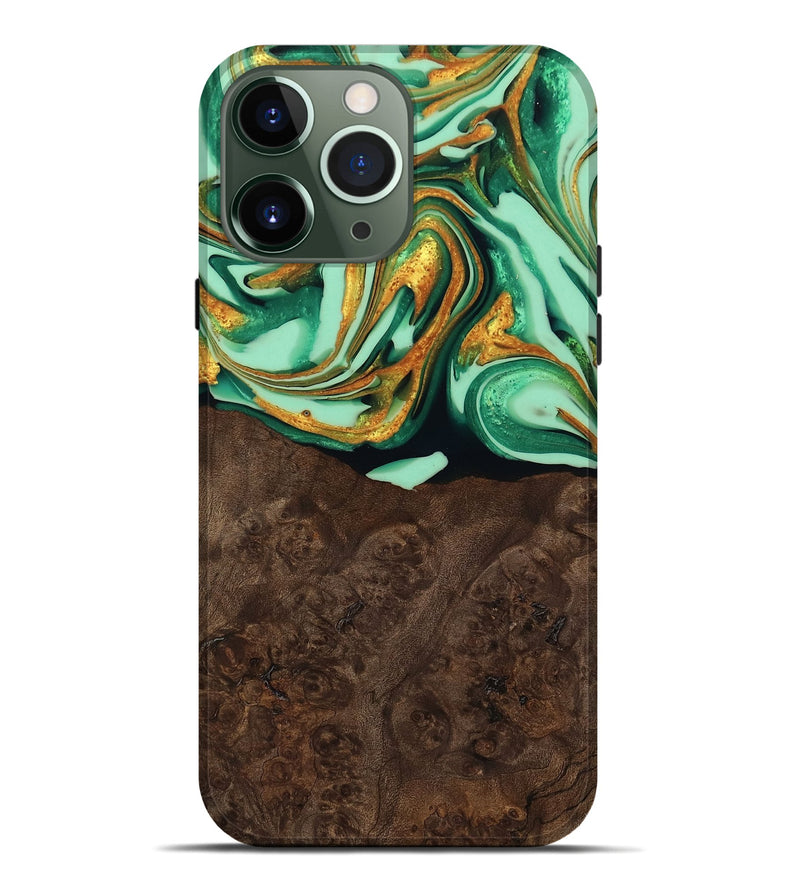 iPhone 13 Pro Max Wood Live Edge Phone Case - Saul (Green, 746026)