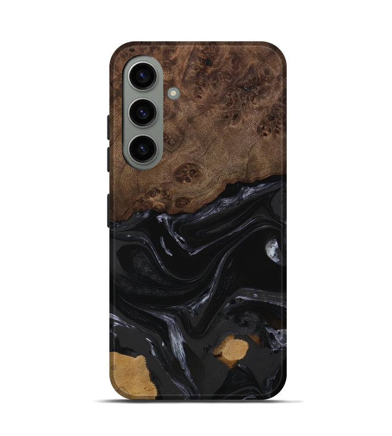 Galaxy S24 Wood Live Edge Phone Case - Alani (Black & White, 746027)