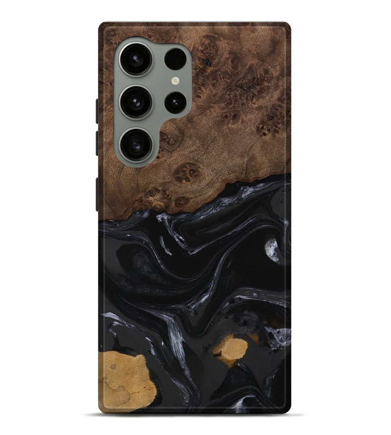 Galaxy S24 Ultra Wood Live Edge Phone Case - Alani (Black & White, 746027)