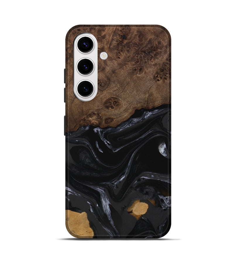 Galaxy S25 Wood Live Edge Phone Case - Alani (Black & White, 746027)