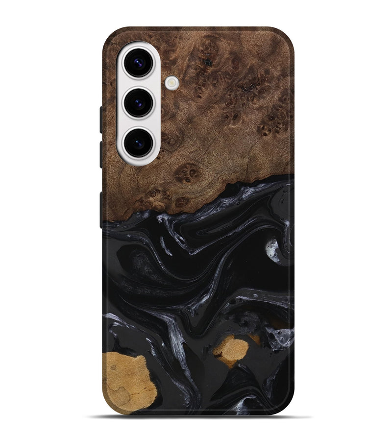 Galaxy S25 Plus Wood Live Edge Phone Case - Alani (Black & White, 746027)