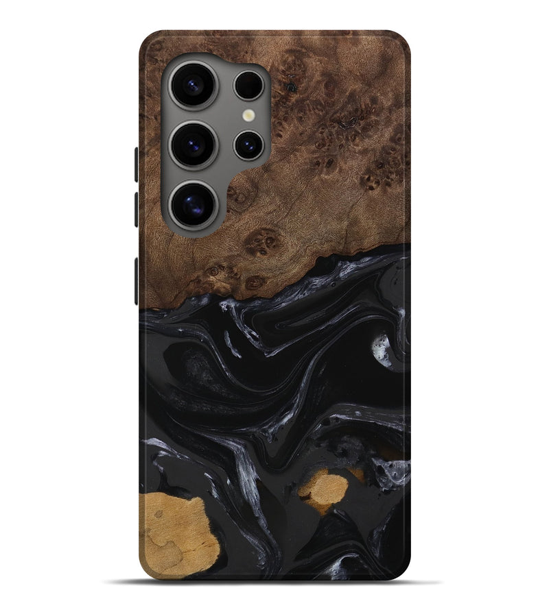 Galaxy S25 Ultra Wood Live Edge Phone Case - Alani (Black & White, 746027)