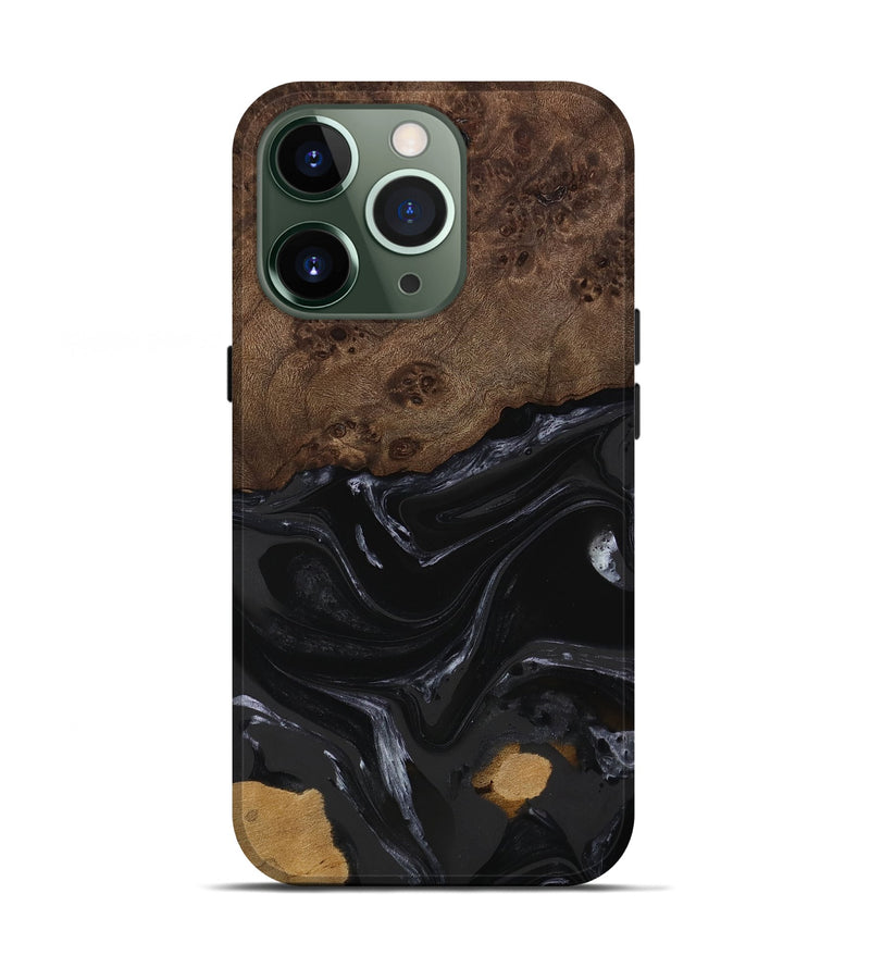 iPhone 13 Pro Wood Live Edge Phone Case - Alani (Black & White, 746027)