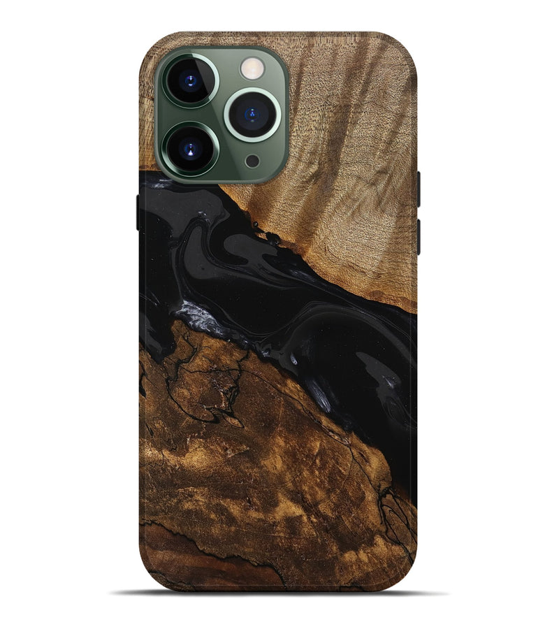 iPhone 13 Pro Max Wood Live Edge Phone Case - Durward (Black & White, 746028)