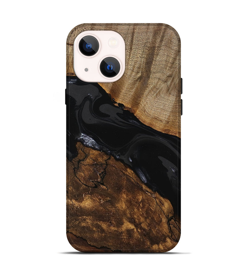 iPhone 14 Wood Live Edge Phone Case - Durward (Black & White, 746028)