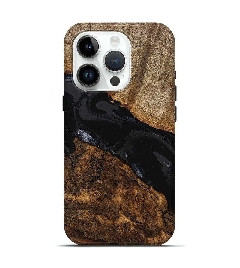 iPhone 15 Pro Wood Live Edge Phone Case - Durward (Black & White, 746028)