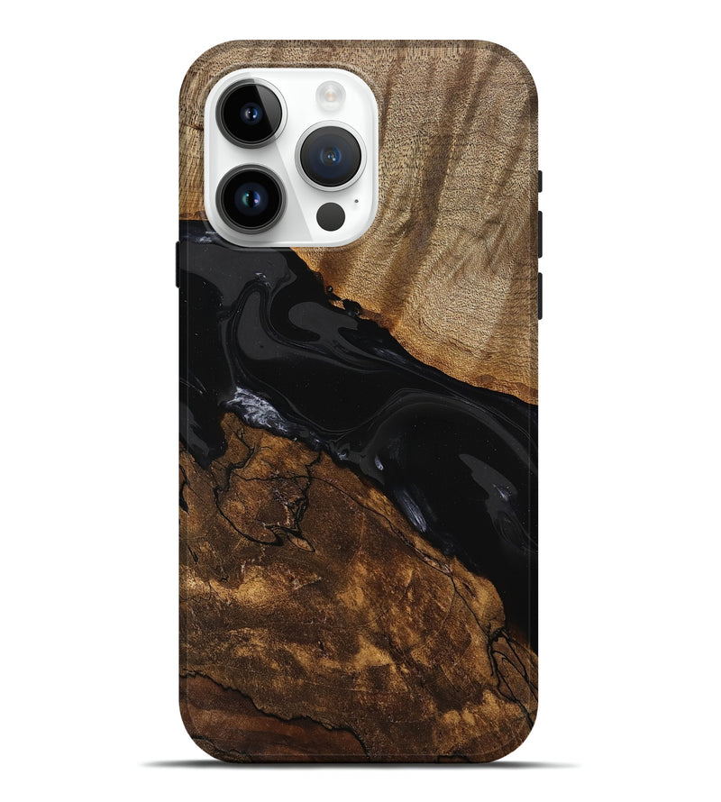 iPhone 15 Pro Max Wood Live Edge Phone Case - Durward (Black & White, 746028)