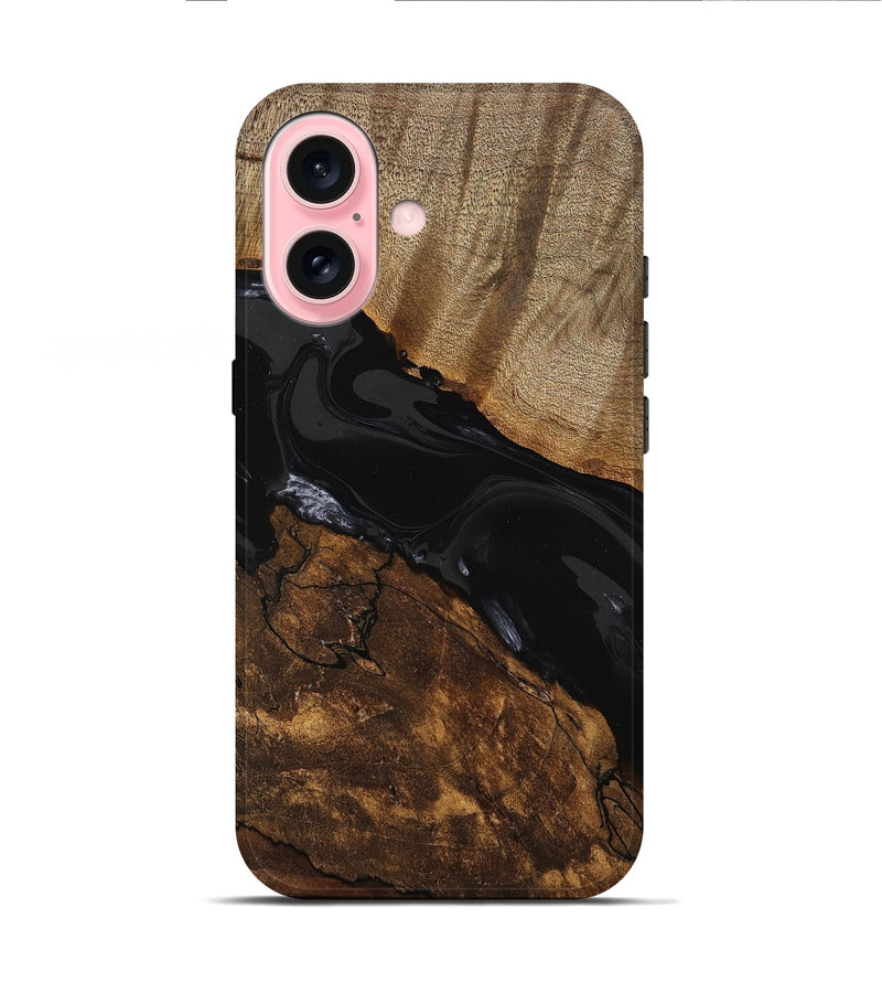 iPhone 16 Wood Live Edge Phone Case - Durward (Black & White, 746028)