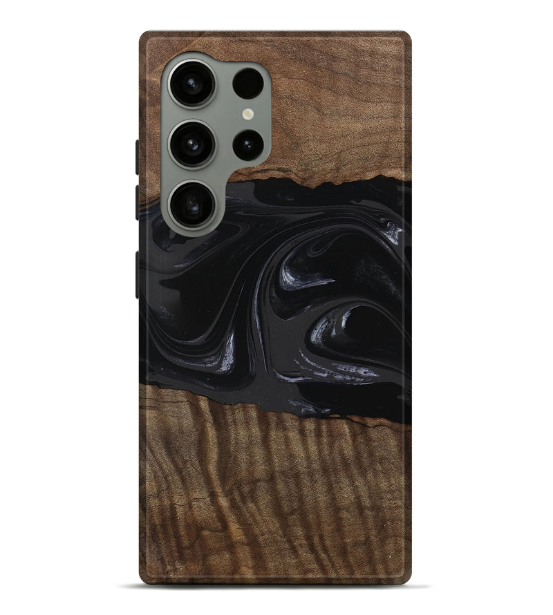 Galaxy S24 Ultra Wood Live Edge Phone Case - Elinor (Black & White, 746029)