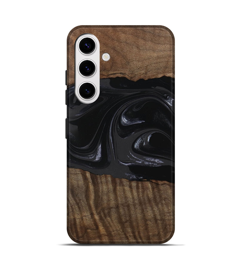 Galaxy S25 Wood Live Edge Phone Case - Elinor (Black & White, 746029)