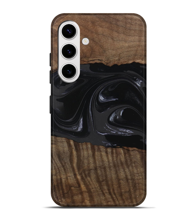 Galaxy S25 Plus Wood Live Edge Phone Case - Elinor (Black & White, 746029)