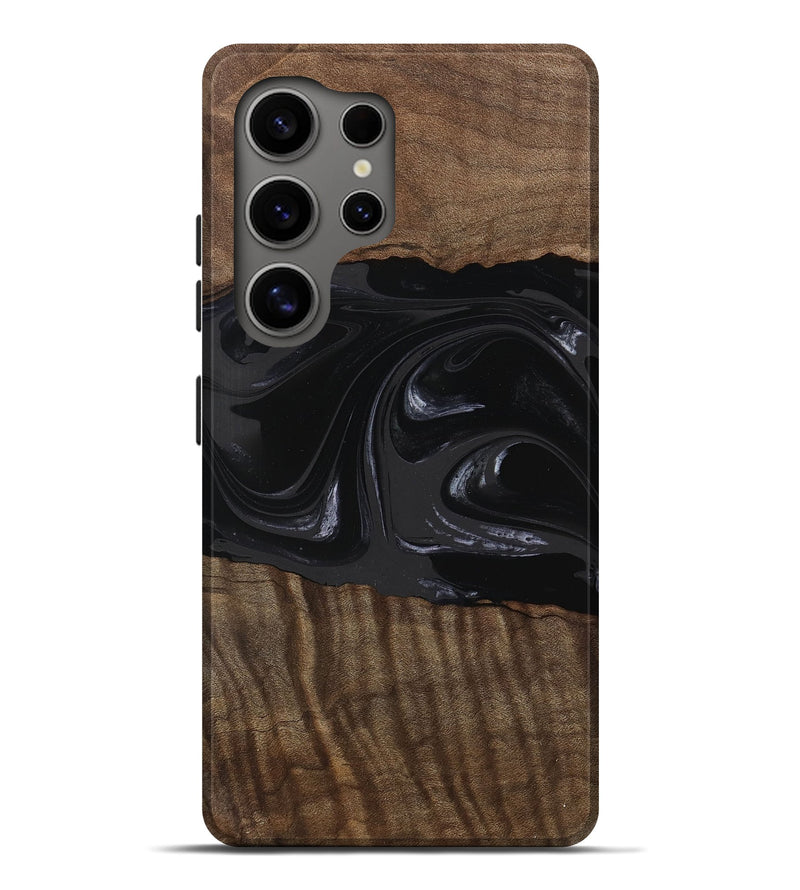 Galaxy S25 Ultra Wood Live Edge Phone Case - Elinor (Black & White, 746029)