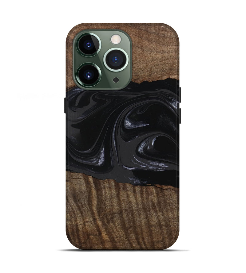 iPhone 13 Pro Wood Live Edge Phone Case - Elinor (Black & White, 746029)