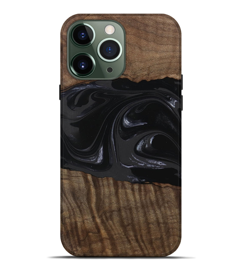 iPhone 13 Pro Max Wood Live Edge Phone Case - Elinor (Black & White, 746029)