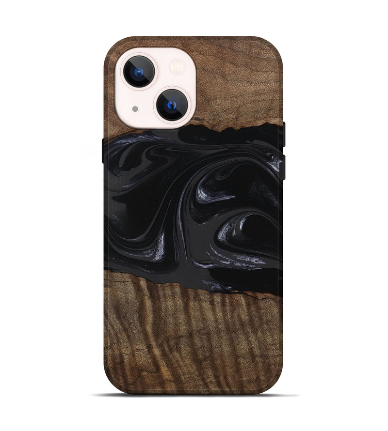 iPhone 14 Wood Live Edge Phone Case - Elinor (Black & White, 746029)