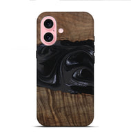 iPhone 16 Wood Live Edge Phone Case - Elinor (Black & White, 746029)