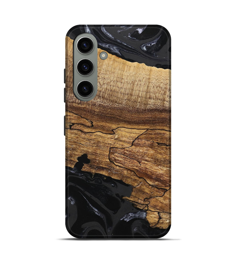 Galaxy S24 Wood Live Edge Phone Case - Tiara (Black & White, 746030)