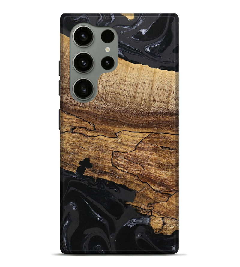 Galaxy S24 Ultra Wood Live Edge Phone Case - Tiara (Black & White, 746030)