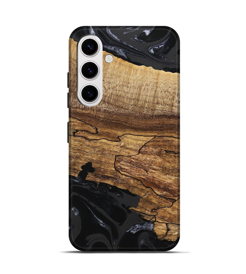 Galaxy S25 Wood Live Edge Phone Case - Tiara (Black & White, 746030)