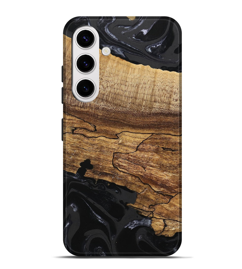 Galaxy S25 Plus Wood Live Edge Phone Case - Tiara (Black & White, 746030)