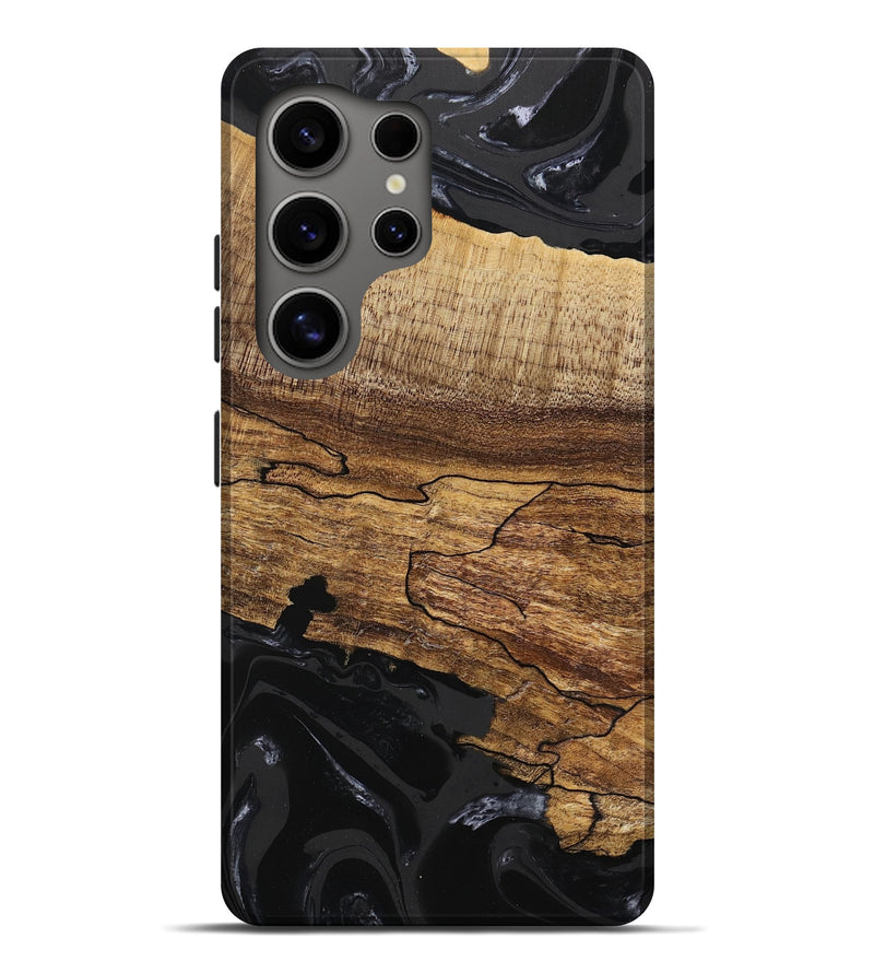 Galaxy S25 Ultra Wood Live Edge Phone Case - Tiara (Black & White, 746030)