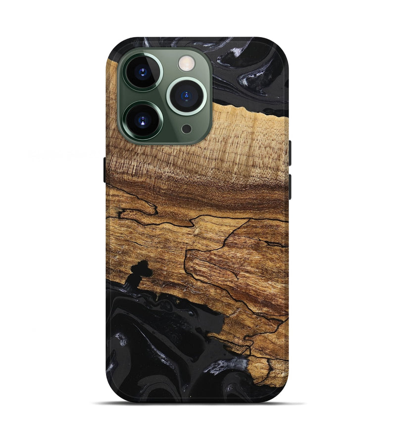 iPhone 13 Pro Wood Live Edge Phone Case - Tiara (Black & White, 746030)