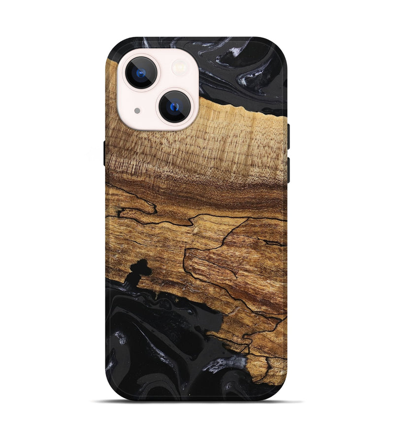 iPhone 14 Wood Live Edge Phone Case - Tiara (Black & White, 746030)