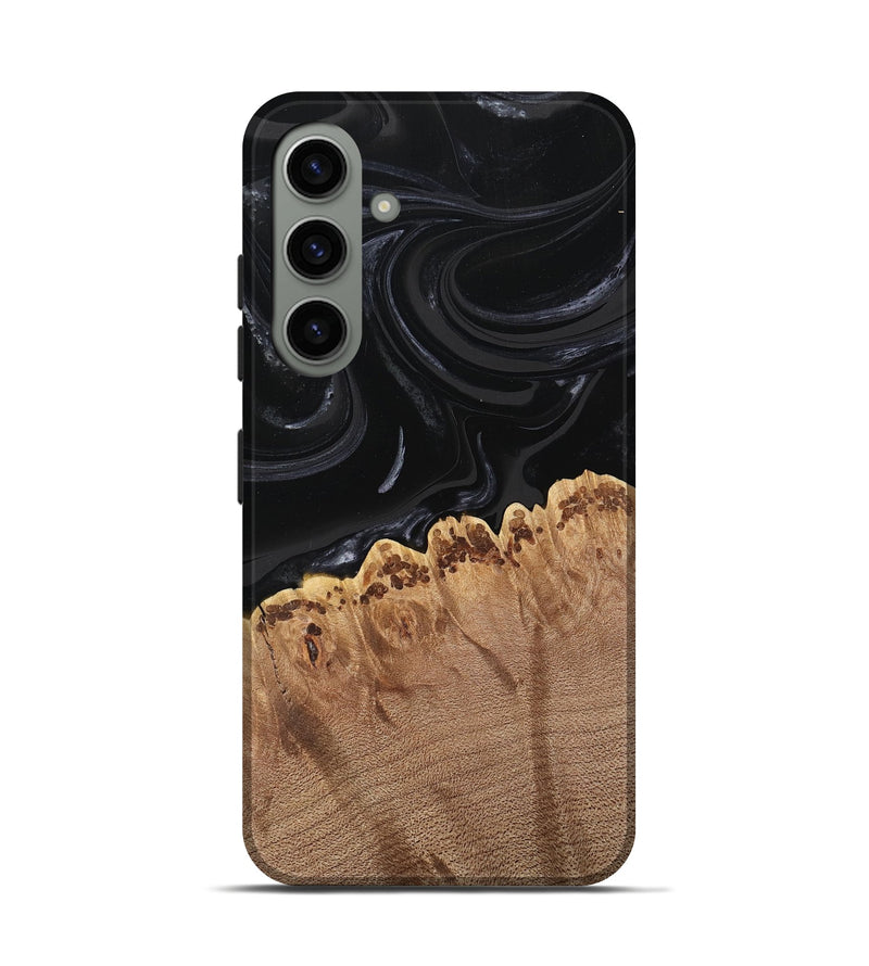 Galaxy S24 Wood Live Edge Phone Case - Leona (Black & White, 746031)