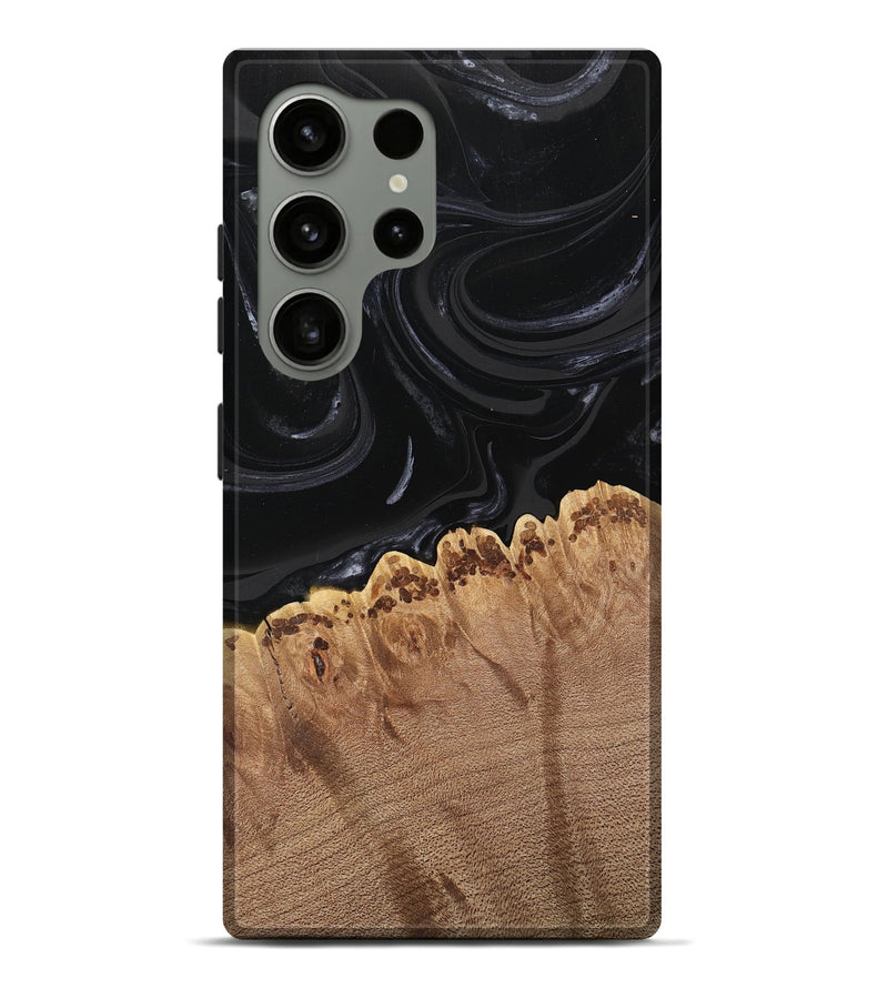 Galaxy S24 Ultra Wood Live Edge Phone Case - Leona (Black & White, 746031)