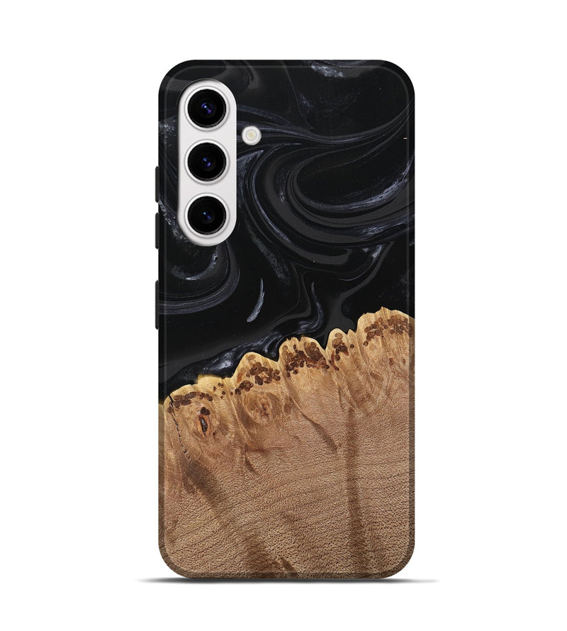 Galaxy S25 Wood Live Edge Phone Case - Leona (Black & White, 746031)