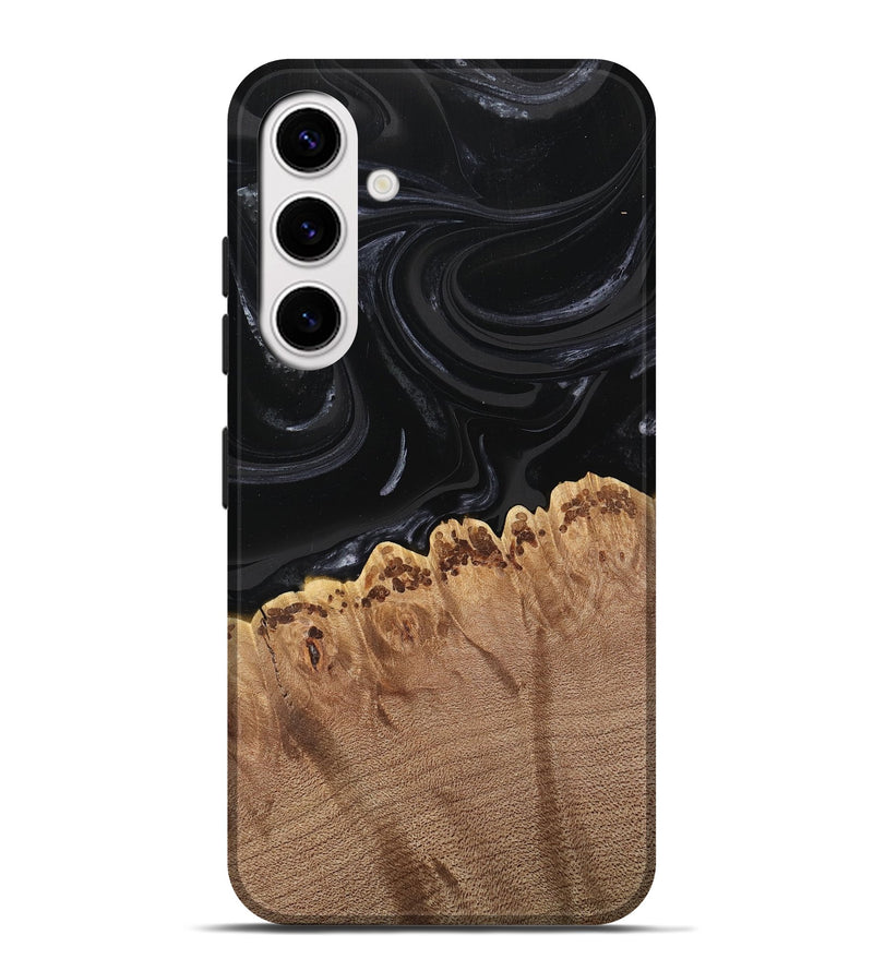 Galaxy S25 Plus Wood Live Edge Phone Case - Leona (Black & White, 746031)