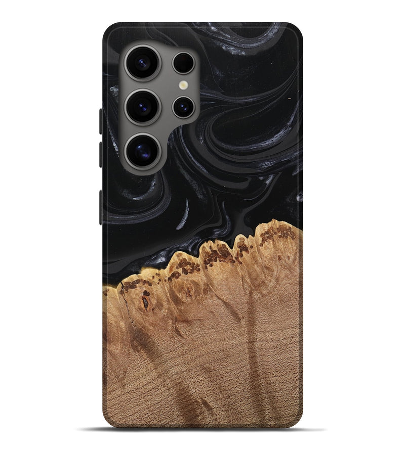 Galaxy S25 Ultra Wood Live Edge Phone Case - Leona (Black & White, 746031)