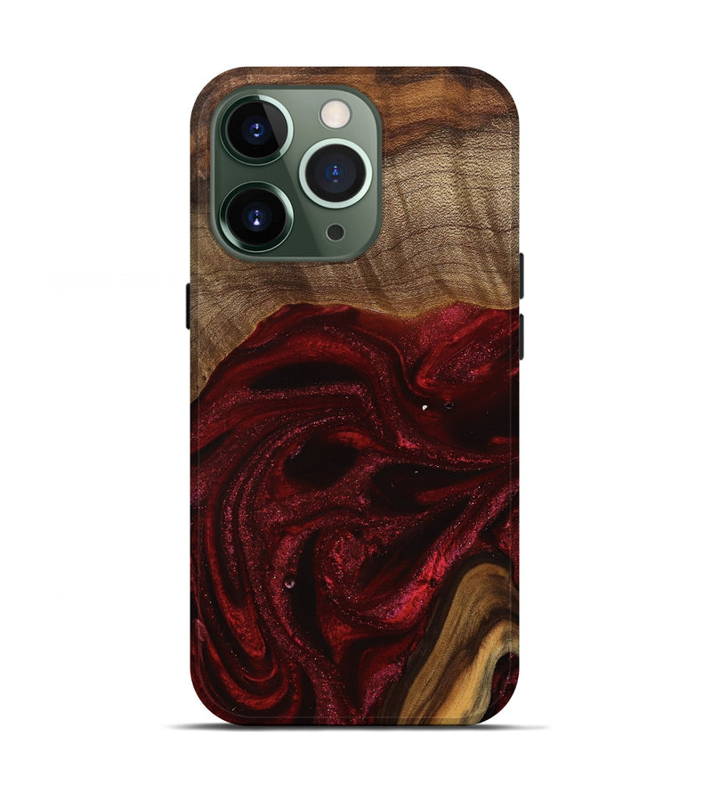 iPhone 13 Pro Wood Live Edge Phone Case - Goldie (Red, 746032)