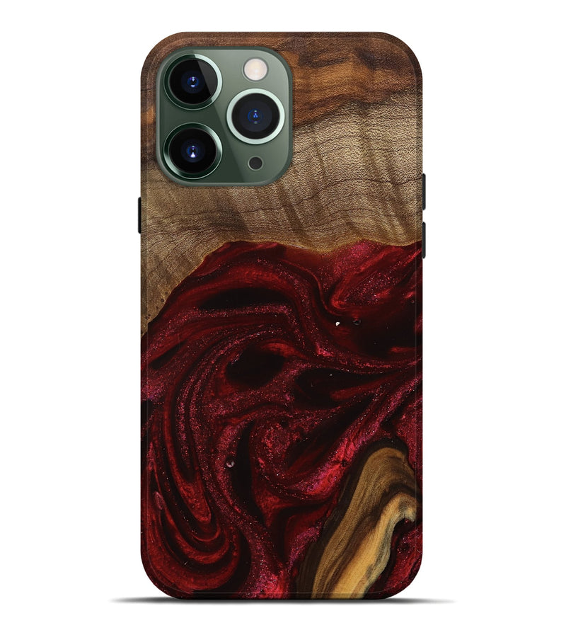 iPhone 13 Pro Max Wood Live Edge Phone Case - Goldie (Red, 746032)