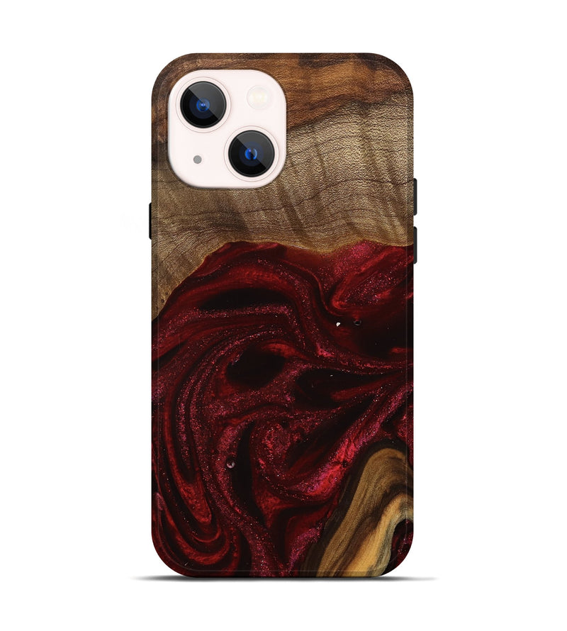 iPhone 14 Wood Live Edge Phone Case - Goldie (Red, 746032)