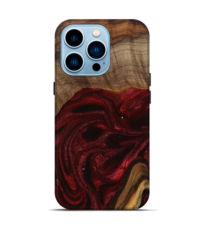 iPhone 14 Pro Wood Live Edge Phone Case - Goldie (Red, 746032)