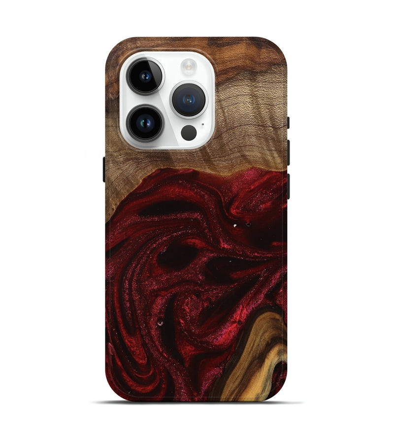 iPhone 15 Pro Wood Live Edge Phone Case - Goldie (Red, 746032)