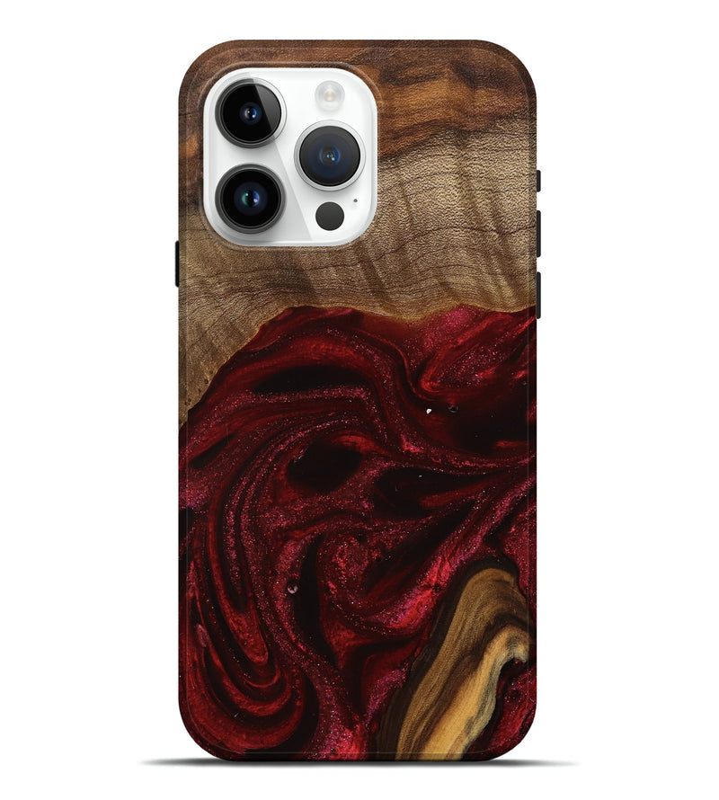 iPhone 15 Pro Max Wood Live Edge Phone Case - Goldie (Red, 746032)