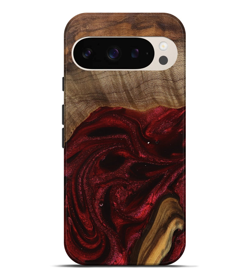 Pixel 9 Pro XL Wood Live Edge Phone Case - Goldie (Red, 746032)