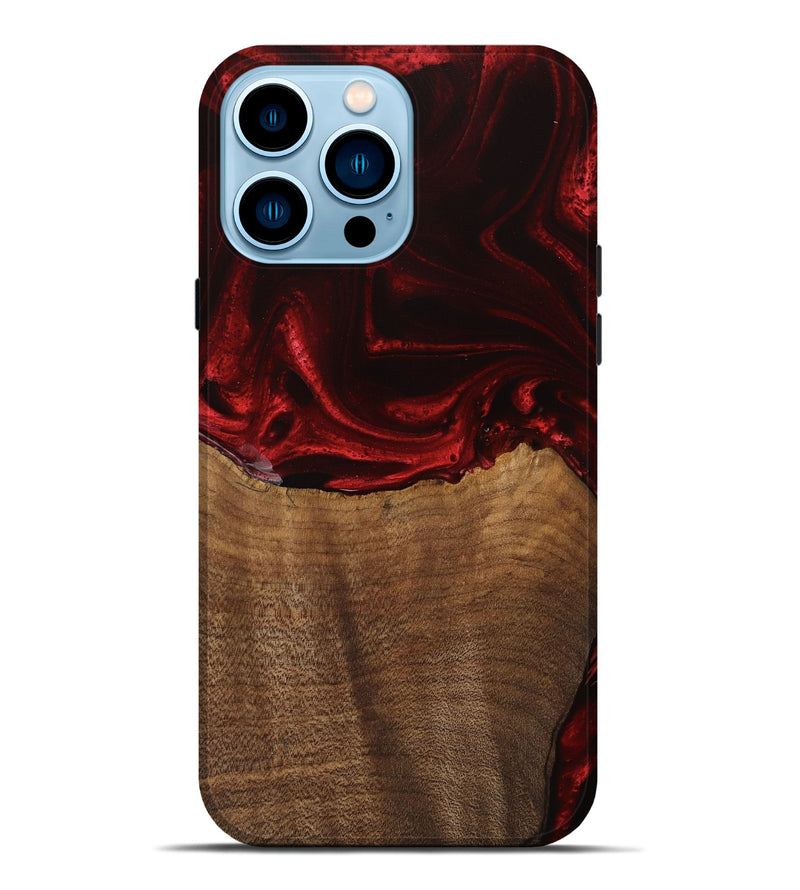 iPhone 14 Pro Max Wood Live Edge Phone Case - Bart (Red, 746033)